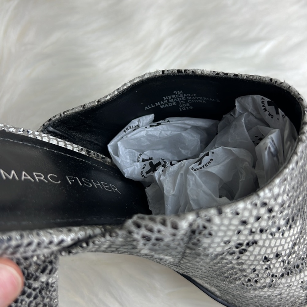 Marc Fisher Snake Block Heel Slide Sandals - image 4